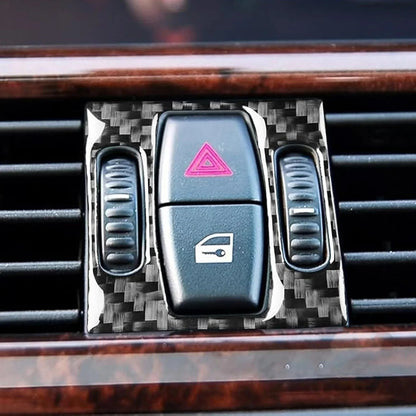 Mavlaro Echtcarbon mittlere Lüftungsdüse & Warnblink-Tastenrahmen für BMW 5er E60 2004-2010