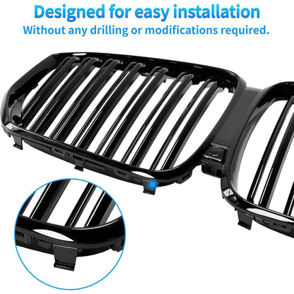 Mavlaro Nieren Kühlergrill Doppelsteg Schwarz für BMW X5 G05 2019-2023