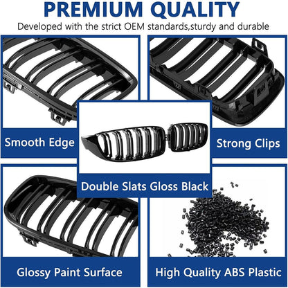 Mavlaro Nieren Kühlergrill Schwarz für BMW 4er F32/F33/F36 2014-2019 & M3 F80 M4 F82 2015-2019