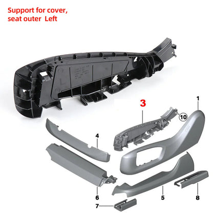 Mavlaro Sitzschienen-Abdeckung Ersatz für BMW 5er/6er/7er/X5/X6 OE 52107317458/59