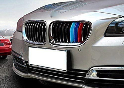 Mavlaro M-Farben Nieren-Zierstreifen für BMW 5er F10/F11 2010-2016 10 Streben Chrom