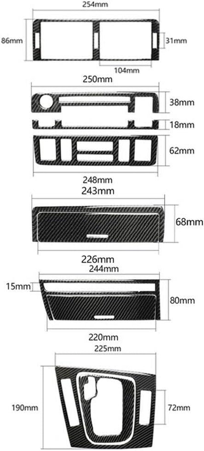 Mavlaro Echtcarbon Mittelkonsole Innenraum-Set 8-teilig für BMW 3er E46 1998-2005