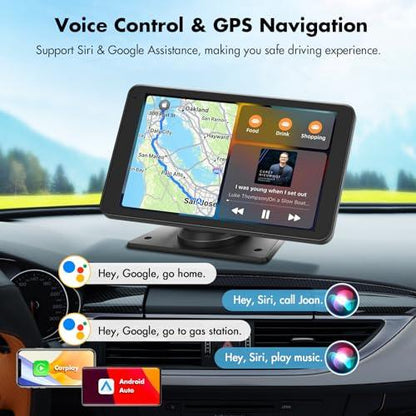 Mavlaro Tragbarer 7 Zoll Wireless CarPlay Bildschirm mit Android Auto & Rückfahrkamera