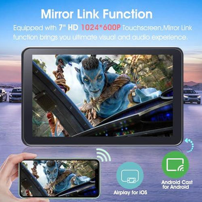 Mavlaro Tragbarer 7 Zoll Wireless CarPlay Bildschirm mit Android Auto & Rückfahrkamera