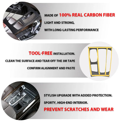 Mavlaro Echtcarbon Schaltkulissen-Blenden Kit für BMW X5 F15 & X6 F16 2014-2018