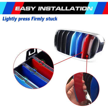 Mavlaro M-Farben Nieren-Zierstreifen für BMW X5 F15 2014-2018 & X6 F16 2015-2016