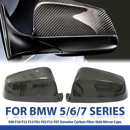 Mavlaro Dry-Carbon Spiegelkappen-Overlays für BMW 5er/6er/7er E60/F10/F12/F13/F01/F02/F07