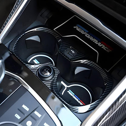 Mavlaro Carbon-Optik Getränkehalter Zierblende Mittelkonsole für BMW 3er G20