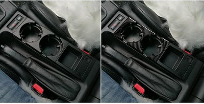 Mavlaro Echtcarbon Getränkehalter-Rahmen Mittelkonsole für BMW 3er E46 1998-2005
