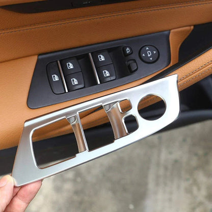Mavlaro Fensterheberschalter Rahmen 4-teilig Carbon-Optik/Silber für BMW 5er G30 2017-2018