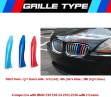 Mavlaro M-Farben Nieren-Zierstreifen für BMW Z4 E85/E86 2002-2008 9 Streben