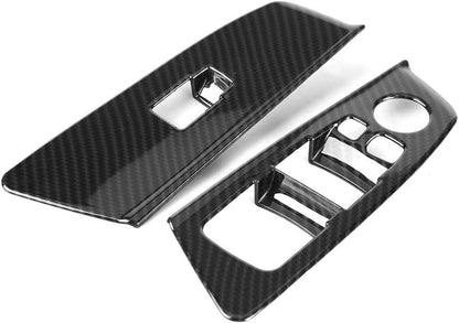 Mavlaro Fensterheberschalter Rahmen 4-teilig Carbon-Optik/Silber für BMW 5er G30 2017-2018