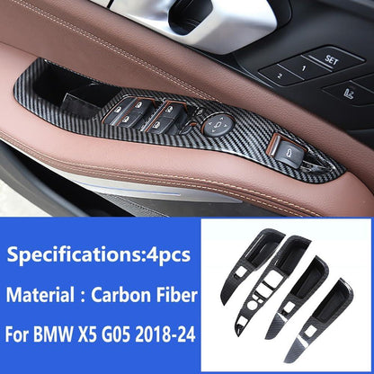 Mavlaro Carbon-Look Fensterheberschalter-Blenden für BMW X5 G05 & X7 G07 2019-2024