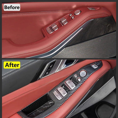 Mavlaro Carbon-Look Fensterheberschalter-Blenden für BMW X5 G05 & X7 G07 2019-2024