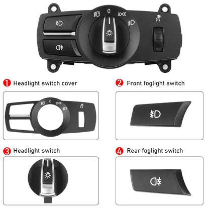 Mavlaro Lichtschalter Panel Ersatz 4-teilig für BMW F10 F12 F01 F25 F26