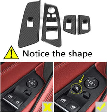 Mavlaro Fensterheberschalter Rahmen 4-teilig Carbon-Optik/Silber für BMW 5er G30 2017-2018