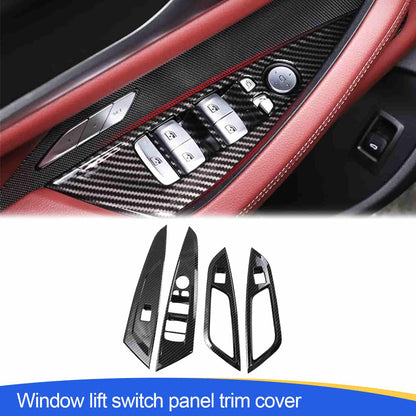 Mavlaro Carbon-Look Fensterheberschalter-Blenden 4-teilig für BMW 4er G22/G23/G26 & i4 2021-2025