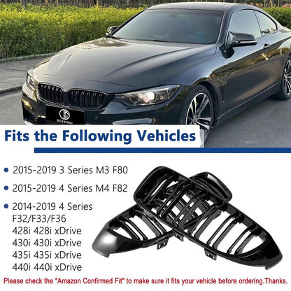Mavlaro Nieren Kühlergrill Schwarz für BMW 4er F32/F33/F36 2014-2019 & M3 F80 M4 F82 2015-2019