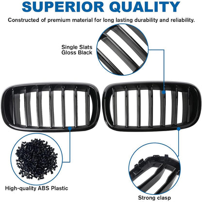 Mavlaro Nieren Kühlergrill Doppelsteg Schwarz für BMW X5 E70 2007-2013 & X6 E71 2008-2014