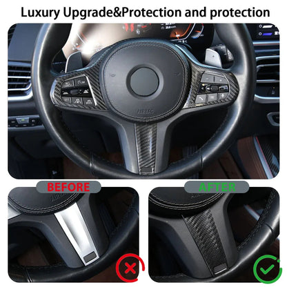 Mavlaro Echtcarbon Lenkradtasten-Rahmen 2-teilig für BMW 3er/5er/X5/X6 2018-2021