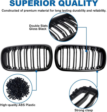 Mavlaro Nieren Kühlergrill Doppelsteg Schwarz für BMW X5 F15/F85 2014-2018 & X6 F16/F86 2015-2019