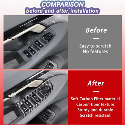 Mavlaro Carbon-Look Fensterheberschalter-Blenden 4-teilig für BMW 5er G60 2024