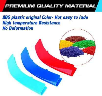 Mavlaro M-Farben Nieren-Zierstreifen für BMW 5er F10/F11 2010-2016 10 Streben Chrom