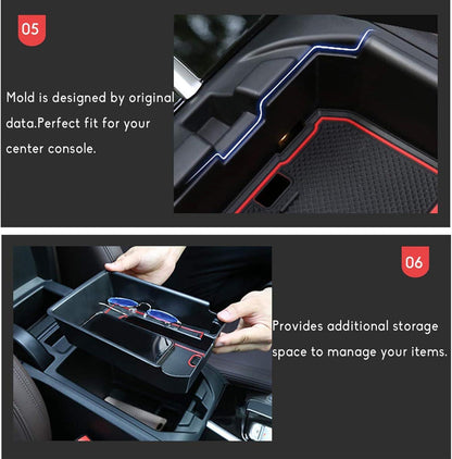 Mavlaro Mittelkonsole Organizer Ablage für BMW X3 G01 2018-2024 & X4 G02 2019-2024