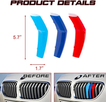 Mavlaro M-Farben Nieren-Zierstreifen für BMW 6er F06/F12/F13 2016-2018 9 Streben