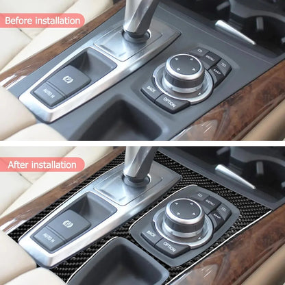 Mavlaro Carbonfaser Schaltkulisse Blende Black D für BMW X5 E70 & X6 E71 2010-2014