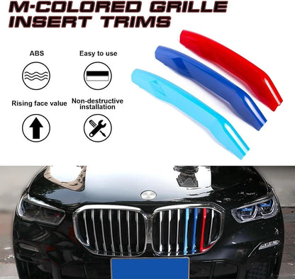 Mavlaro M-Farben Nieren-Zierstreifen für BMW X5 G05 2019+ 7 Streben ohne Night Vision