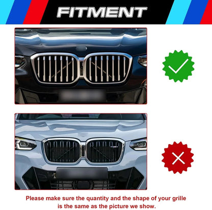 Mavlaro M-Farben Nieren-Zierstreifen für BMW X3 G01 & X4 G02 2022-2023 7 Streben