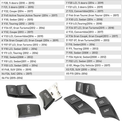 Mavlaro iDrive Tasten Ersatz 7-teilig für BMW F20/F21 F22/F23 F30/F31 F10/F11 F15/F16