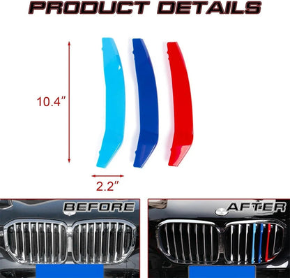 Mavlaro M-Farben Nieren-Zierstreifen für BMW X5 G05 2019+ 7 Streben ohne Night Vision