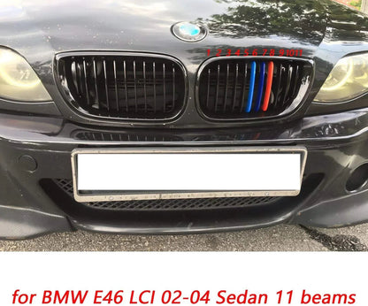 Mavlaro M-Farben Nieren-Zierstreifen für BMW 3er E46 2000-2006 10/11 Streben