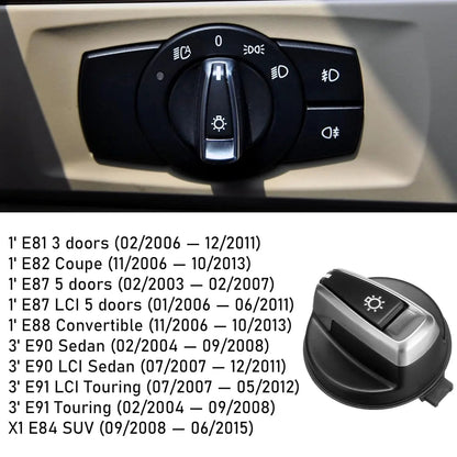 Mavlaro Lichtschalter Drehknopf Ersatz 61316932794/61319169405 für BMW E81 E82 E90 E91 E84