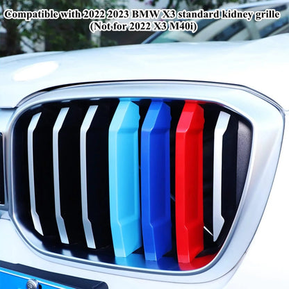 Mavlaro M-Farben Nieren-Zierstreifen für BMW X3 G01 2022-2023 7 Streben