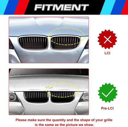 Mavlaro M-Farben Nieren-Zierstreifen für BMW 3er E90/E91 Pre-LCI 2006-2008 12 Streben