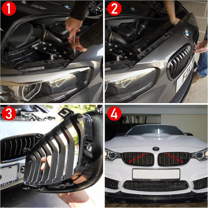 Mavlaro V-Brace Cover Grillstreifen 2 Stück für BMW X3 X4 X5 X6 X7 F25 G01 G05 G07