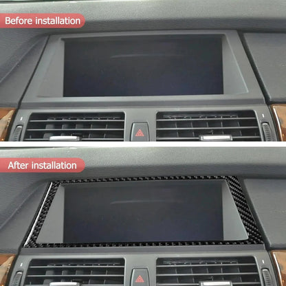 Mavlaro Carbonfaser Navi-Displayrahmen Blende für BMW X5 E70 & X6 E71 2008-2013
