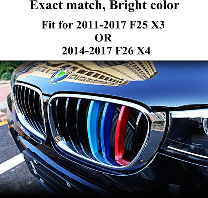 Mavlaro M-Farben Nieren-Zierstreifen für BMW X3 F25 2011-2017 & X4 F26 2014-2017