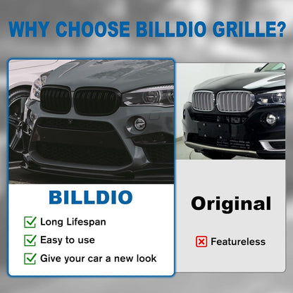 Mavlaro Nieren Kühlergrill Doppelsteg Schwarz für BMW X5 F15/F85 2014-2018 & X6 F16/F86 2015-2019