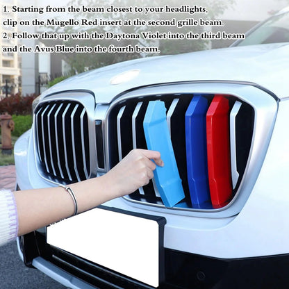 Mavlaro M-Farben Nieren-Zierstreifen für BMW X3 G01 2022-2023 7 Streben