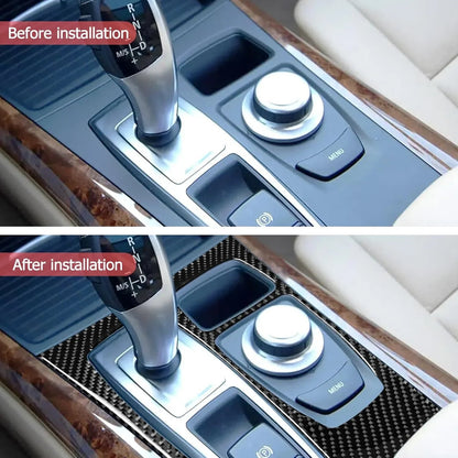 Mavlaro Carbonfaser Schaltkulisse Blende Black C für BMW X5 E70 & X6 E71 2007-2009
