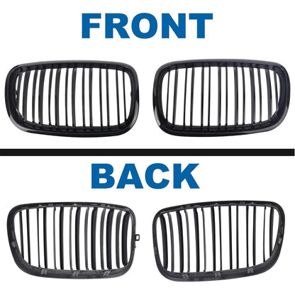 Mavlaro Nieren Kühlergrill Doppelsteg Schwarz für BMW X5 E70 2007-2013 & X6 E71 2008-2014