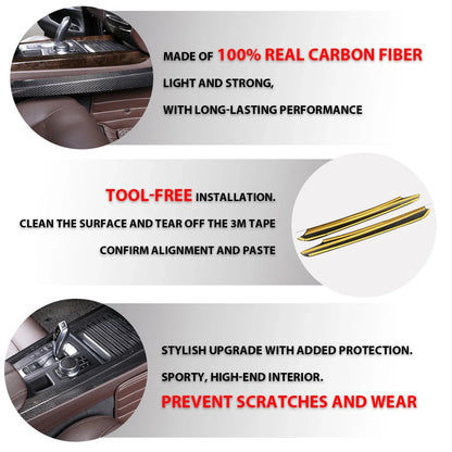 Mavlaro Echtcarbon Schaltkulissen-Blenden Kit für BMW X5 F15 & X6 F16 2014-2018