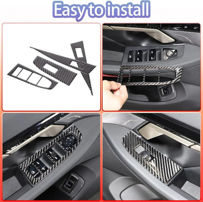 Mavlaro Carbon-Look Fensterheberschalter-Blenden 4-teilig für BMW 5er G60 2024