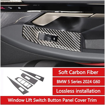 Mavlaro Carbon-Look Fensterheberschalter-Blenden 4-teilig für BMW 5er G60 2024