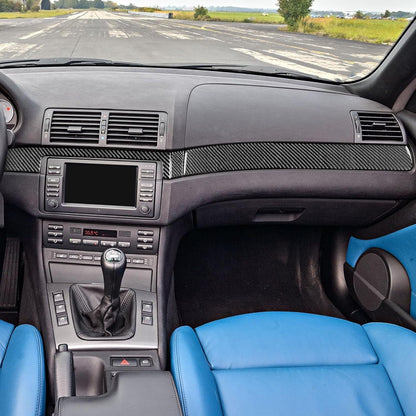 Mavlaro Echtcarbon Instrumententafel-Zierleiste für BMW 3er E46 1998-2005