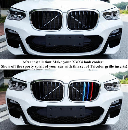 Mavlaro M-Farben Nieren-Zierstreifen für BMW X3 G01 2018-2021 & X4 G02 2019-2021